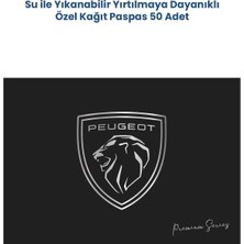 Balkan Ambalaj Suya Dayanıklı Yıkanabilir Peugeot Yatay Oto Paspas Kağıdı Siyah Gümüş Baskı 50 Adet - 35X50CM