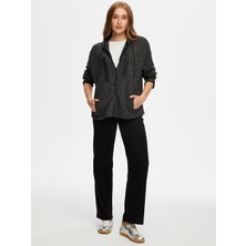 Faik Sönmez Fermuar Detaylı Kapüşon Waffle Örme Sweatshirt W26SWT005