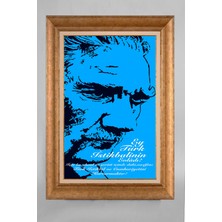 Giyense Özel Seri Altın Paspartulu Çerçeveli Atatürk Tablo R224