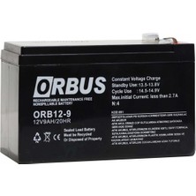 Orbus 12V 9AH Kuru Akü