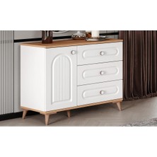 Guneystore Bohem Komple Mdf Atlantik Çam - Beyaz Şifonyer