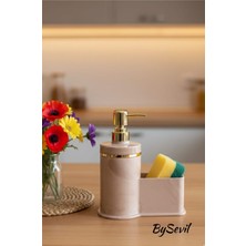 Bysevil Akrilik Sıvı Sabunluk ve Süngerlik Seti – Modern Banyo ve Mutfak Sabun Dispenseri