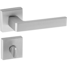 Eymen Yapı Hira Konak Safari Kare Rozetli Kapı Kolu Saten Wc