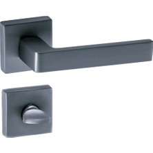 Eymen Yapı Hira Konak Safari Kare Rozetli Kapı Kolu Antrasit ( Füme ) Wc