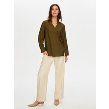 Faik Sönmez Beli Bağcıklı Kendinden Dokulu Kaçık Yaka Tunik W26TNK003