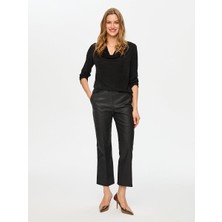 Faik Sönmez Degaje Yaka Örme Uzun Kol Bluz S26BLZ022