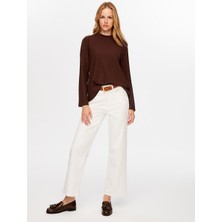 Faik Sönmez Simli Yuvarlak Dik Yaka Uzun Kol T-Shırt W26TSH076