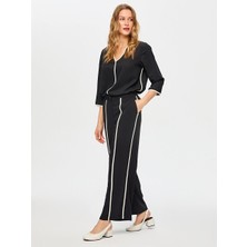 Faik Sönmez Wide Leg Fit Renk Bloklu Pantolon S26PNT020