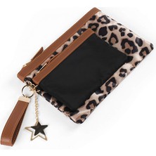 Faik Sönmez Leopar ve Metal Aksesuarlı Clutch Çanta Seti W26CNT010