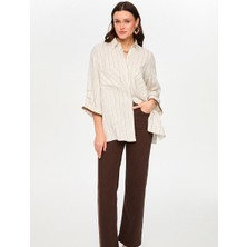 Faik Sönmez Kendinden Sim Çizgili Overshırt Tunik S26TNK018