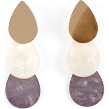 Faik Sönmez Renk Bloklu Damla Form Küpe W26KUP012