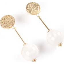 Faik Sönmez Inci ve Gold Detaylı Küpe W26KUP005