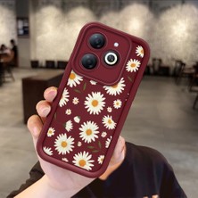 Ucuc Infinix Smart 8/smart 8 Pro Uyumlu Silikon Malzeme Darbeye Dayanıklı Bordo Renkli Kılıf Çiçekler Desen