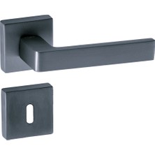 Eymen Yapı Hira Konak Safari Kare Rozetli Kapı Kolu Antrasit ( Füme ) Oda