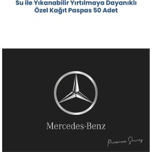 Balkan Ambalaj Suya Dayanıklı Yıkanabilir Mercedes Yatay Oto Paspas Kağıdı Siyah Gümüş Baskı 50 Adet - 35X50CM