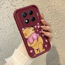 Ucuc Xiaomi Redmi Note 14 Pro Plus 5g Uyumlu Silikon Malzeme Darbeye Dayanıklı Bordo Renkli Kılıf Kartun Desen