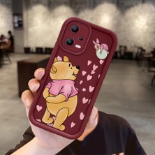 Ucuc Xiaomi Redmi Note 12 5g Uyumlu Silikon Malzeme Darbeye Dayanıklı Bordo Renkli Kılıf Kartun Desen
