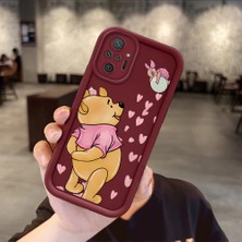 Ucuc Xiaomi Redmi Note 10 Pro Uyumlu Silikon Malzeme Darbeye Dayanıklı Bordo Renkli Kılıf Kartun Desen