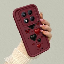 Ucuc Xiaomi Redmi Note 14 Pro Plus 5g Uyumlu Silikon Malzeme Darbeye Dayanıklı Bordo Renkli Kılıf Yüksek Kalite Baskı