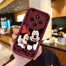 Ucuc Xiaomi Redmi 14C/A4 Uyumlu Darbe Koruma Lens Koruma Bordo Silikon Kılıf Mickey Mouse Deseni