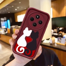 Ucuc Xiaomi Poco C75 5g Uyumlu Silikon Malzeme Darbeye Dayanıklı Bordo Renkli Kılıf Kartun Desen