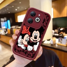 Ucuc Tecno Spark 20/20C/GO 2024 Uyumlu Darbe Koruma Lens Koruma Bordo Silikon Kılıf Mickey Mouse Deseni