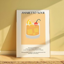 DES VU PRINT Amaretto Sour Kokteyl Posteri, Mutfak Kokteyl Temalı Çerçevesiz Poster