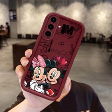 Ucuc Samsung Galaxy A56/A36 Uyumlu Darbe Koruma Lens Koruma Bordo Silikon Kılıf Mickey Mouse Deseni