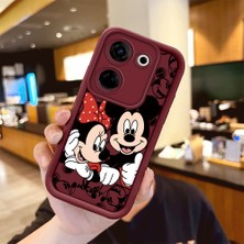 Ucuc Tecno Camon 20/20 Pro 4g Uyumlu Darbe Koruma Lens Koruma Bordo Silikon Kılıf Mickey Mouse Deseni