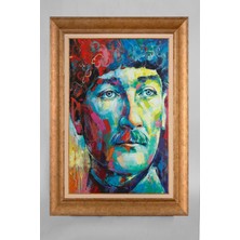 Giyense Özel Seri Altın Paspartulu Çerçeveli Atatürk Tablo R743