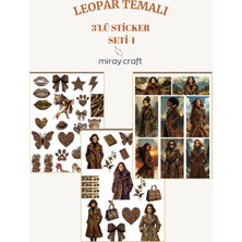 Miray Craft Leopar Temalı 3’lü Sticker Seti – Fashion & Şık Illüstrasyonlar (12×17 Cm)