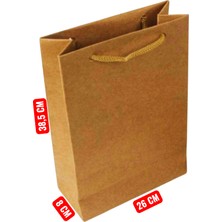 Ata Store Atastore Hediyelik Karton Kraft Çanta Poşet 50 Adet Ipli Çanta