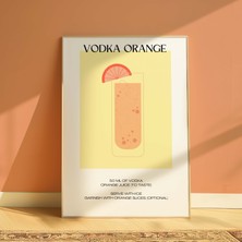DES VU PRINT Vodka Orange Kokteyl Posteri, Çerçevesiz Mutfak Kokteyl Temalı Poster