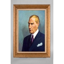 Giyense Özel Seri Altın Paspartulu Çerçeveli Atatürk Tablo R115