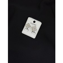 Luxury Sıkıştırmalı Gümüş Renk Küpe