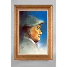 Giyense Özel Seri Altın Paspartulu Çerçeveli Atatürk Tablo R204