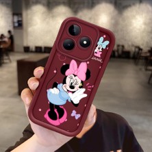 Ucuc Realme C53/C51/NOTE 50 Uyumlu Silikon Malzeme Darbeye Dayanıklı Bordo Renkli Kılıf Mickey Mouse