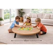 Alesta Life 60 cm Yuvarlak Katlanabilir Ahşap Yer Sofrası – Piknik ve Yer Oturma Düzenleri İçin Pratik Masa