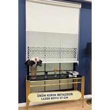 Volper Mekanik LZR1040 Çift Mekanizmalı Modern Lazer Kesim Tül ve Stor Perde (Kırık Beyaz)