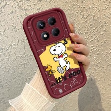 Ucuc Xiaomi Redmi Note 14 Pro Plus 5g Uyumlu Darbe Koruma Lens Koruma Bordo Silikon Kılıf Sevimli Snoopy Deseni