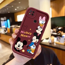 Ucuc Xiaomi Redmi 9C/10A Uyumlu Silikon Malzeme Darbeye Dayanıklı Bordo Renkli Kılıf Mickey Mouse