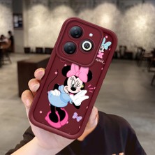 Ucuc Tecno Spark 20/20C/GO 2024 Uyumlu Silikon Malzeme Darbeye Dayanıklı Bordo Renkli Kılıf Mickey Mouse