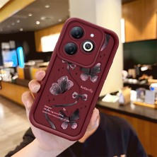 Ucuc Infinix Smart 8/smart 8 Pro Uyumlu Silikon Malzeme Darbeye Dayanıklı Bordo Renkli Kılıf Zarif Baskılı Desen