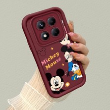 Ucuc Xiaomi Redmi Note 14 Pro 4g Uyumlu Silikon Malzeme Darbeye Dayanıklı Bordo Renkli Kılıf Mickey Mouse