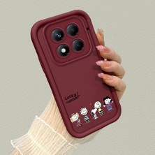Ucuc Xiaomi Redmi Note 14 Pro Plus 5g Uyumlu Darbe Koruma Lens Koruma Bordo Silikon Kılıf Sevimli Snoopy Deseni