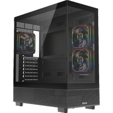 Fazeon F17 1000W 80+ Bronze Pcıe Gen5.1 Argb 3X120MM Fanlı Atx Siyah Gamıng Kasa