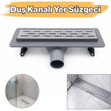 Badem10 Duş Kanalı 30 cm Paslanmaz Çelik Yer Süzgeci Modern Banyo Gideri Duş Gideri