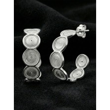 Erdobia 925 Ayar Elişi Telkari Gümüş Yuvarlak Desenli Halka Çivili Küpe