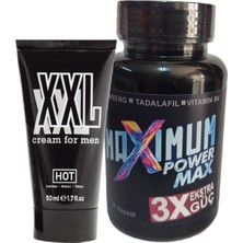 Hotxxl 50 ml Erkeğe Hacimdestek Kremi + 1 Adet 3x Black Box Maximum 30 Lu Set