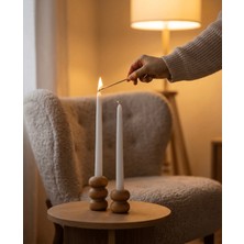 U Atölye Ikili Ahşap Şamdan Seti